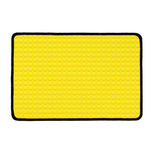 Yellow Plastic Building Blocks Print Kitchen Mat