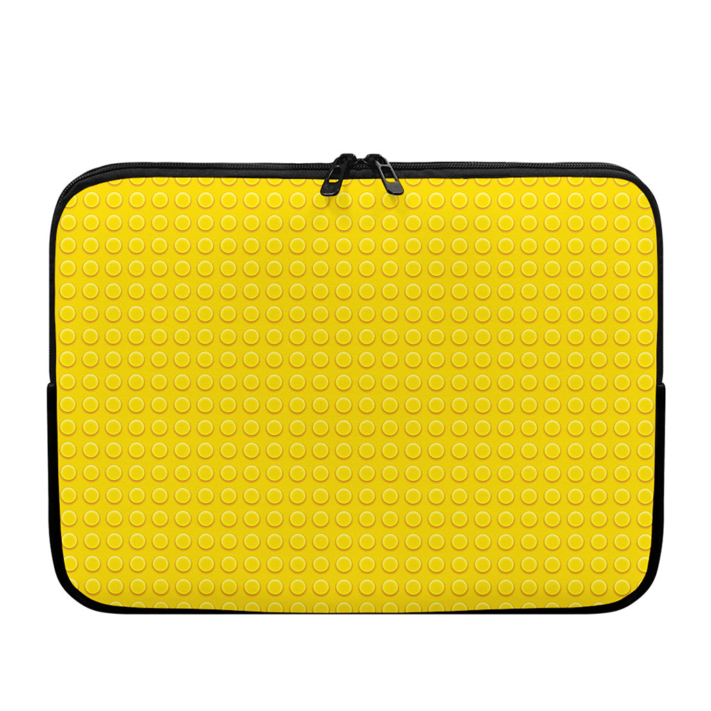 Yellow Plastic Building Blocks Print Laptop Sleeve