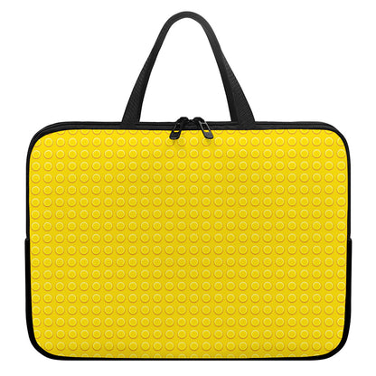 Yellow Plastic Building Blocks Print Laptop Sleeve With Handle