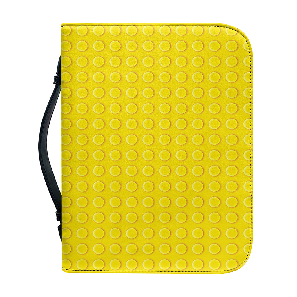Yellow Plastic Building Blocks Print Leather Bible Cover