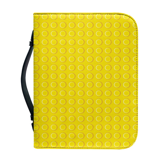 Yellow Plastic Building Blocks Print Leather Bible Cover