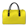 Yellow Plastic Building Blocks Print Leather Duffel Bag