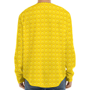 Yellow Plastic Building Blocks Print Long Sleeve Baseball Jersey