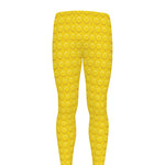 Yellow Plastic Building Blocks Print Men's leggings