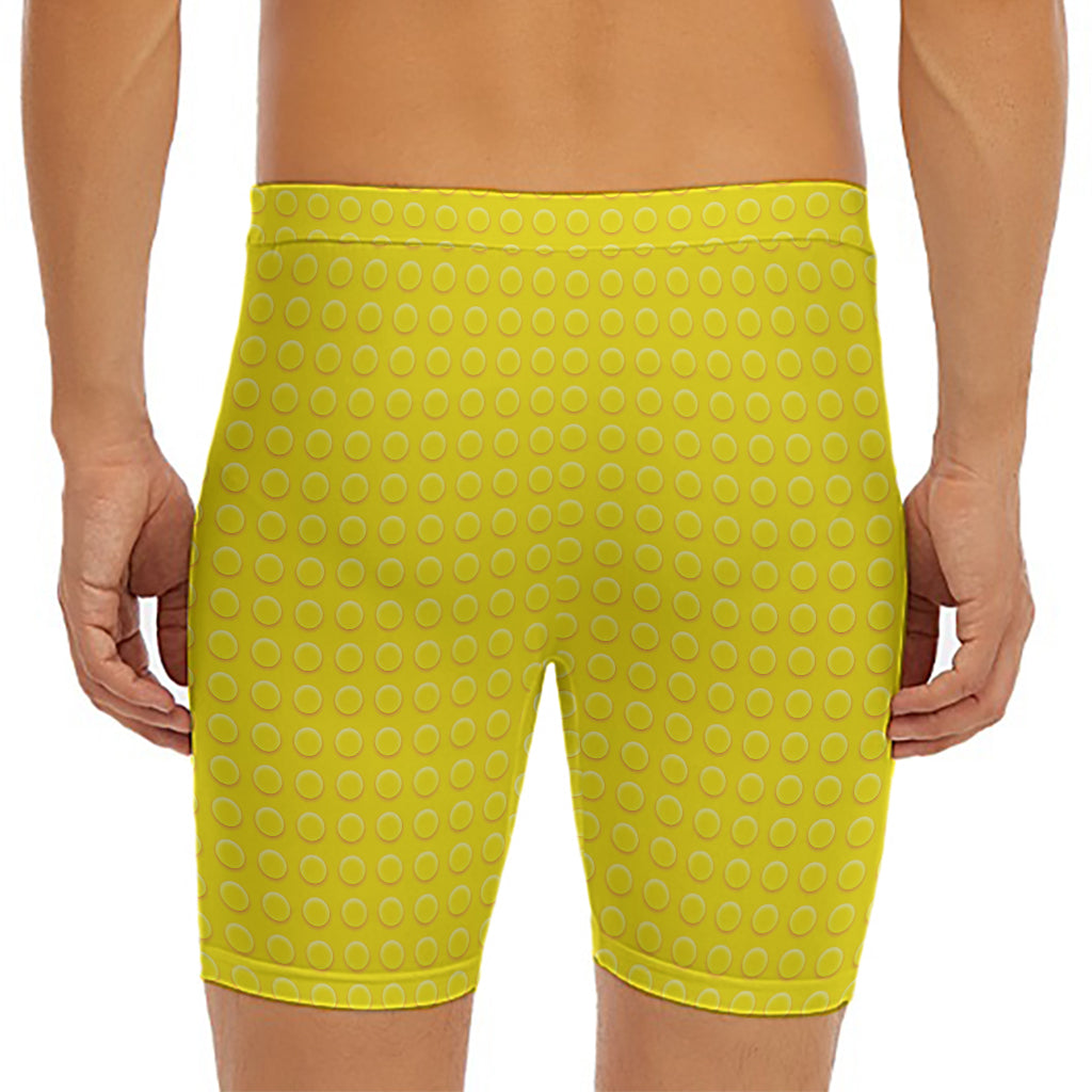 Yellow Plastic Building Blocks Print Men's Long Boxer Briefs