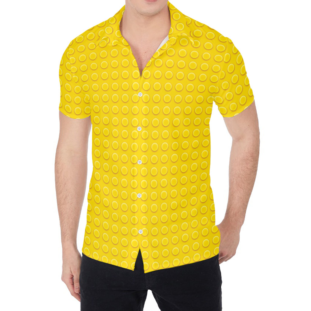 Yellow Plastic Building Blocks Print Men's Shirt