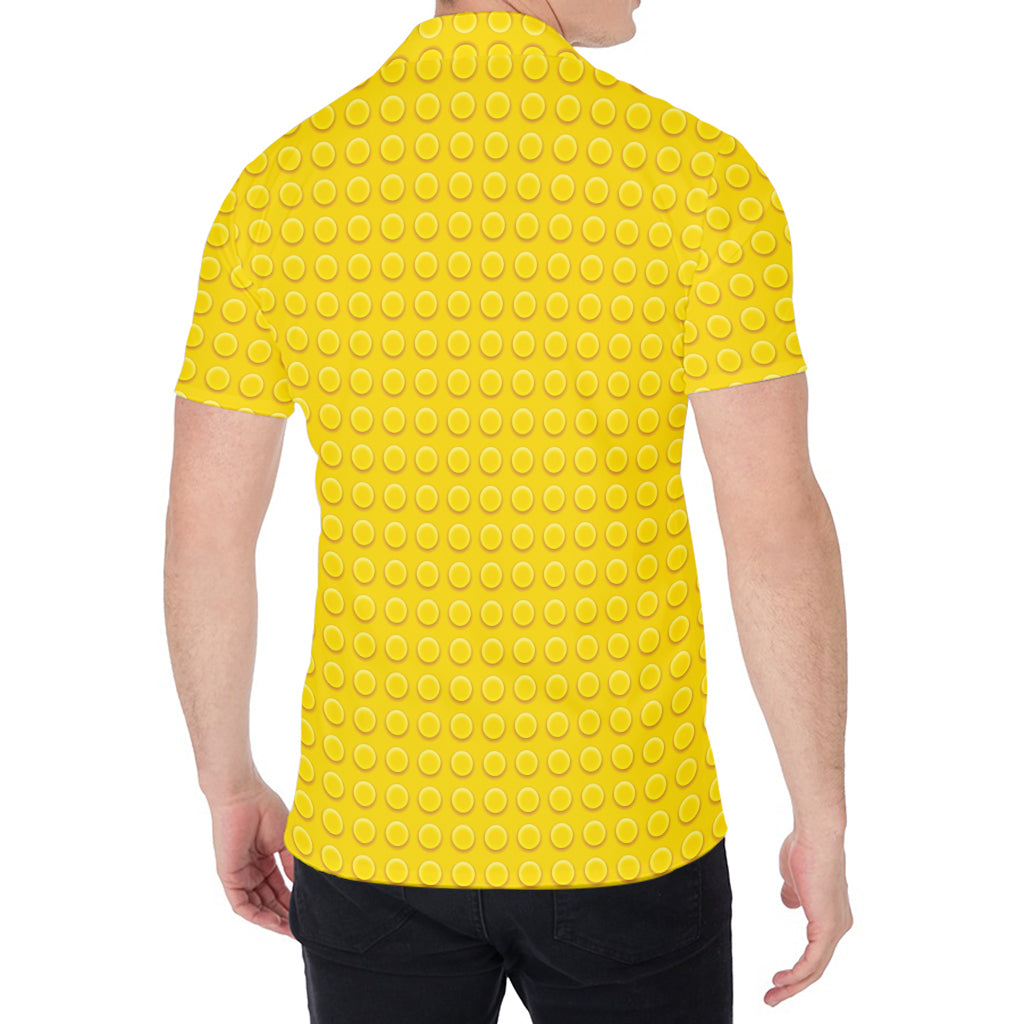 Yellow Plastic Building Blocks Print Men's Shirt