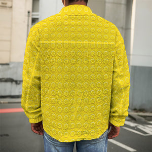 Yellow Plastic Building Blocks Print Men's Shirt Jacket