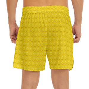 Yellow Plastic Building Blocks Print Men's Split Running Shorts