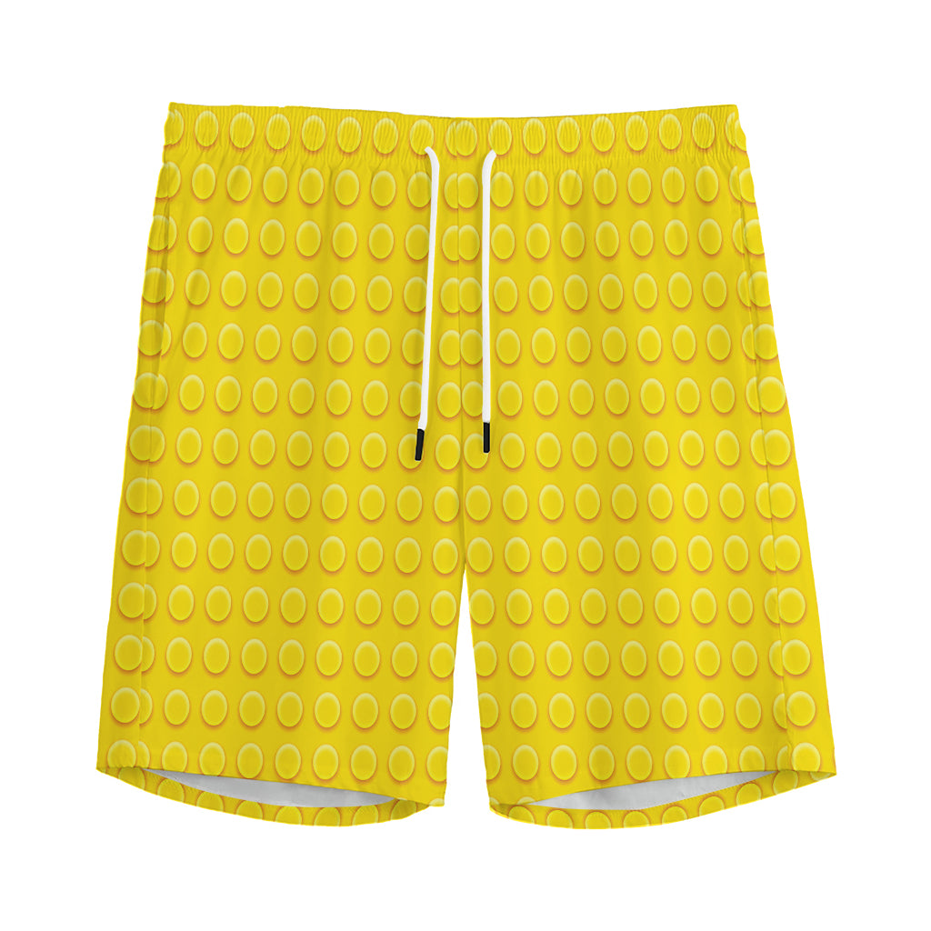 Yellow Plastic Building Blocks Print Men's Sports Shorts