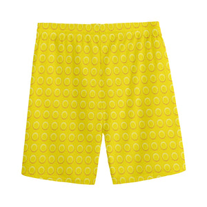 Yellow Plastic Building Blocks Print Men's Sports Shorts