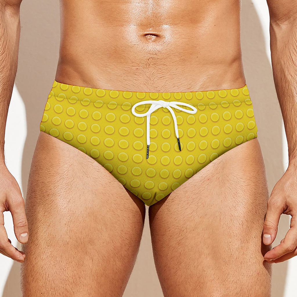 Yellow Plastic Building Blocks Print Men's Swim Briefs