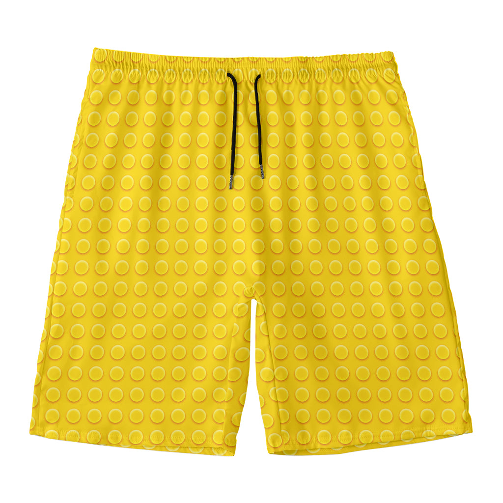 Yellow Plastic Building Blocks Print Men's Swim Trunks