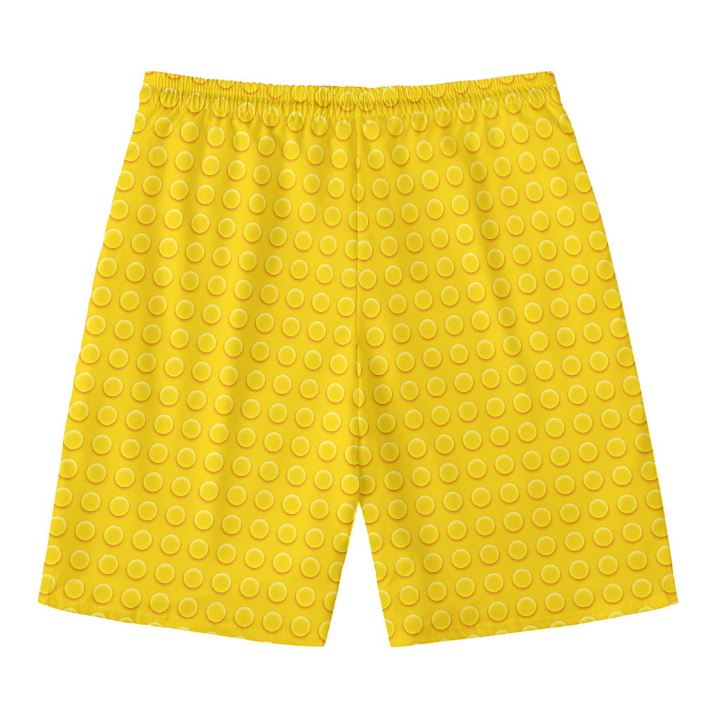 Yellow Plastic Building Blocks Print Men's Swim Trunks