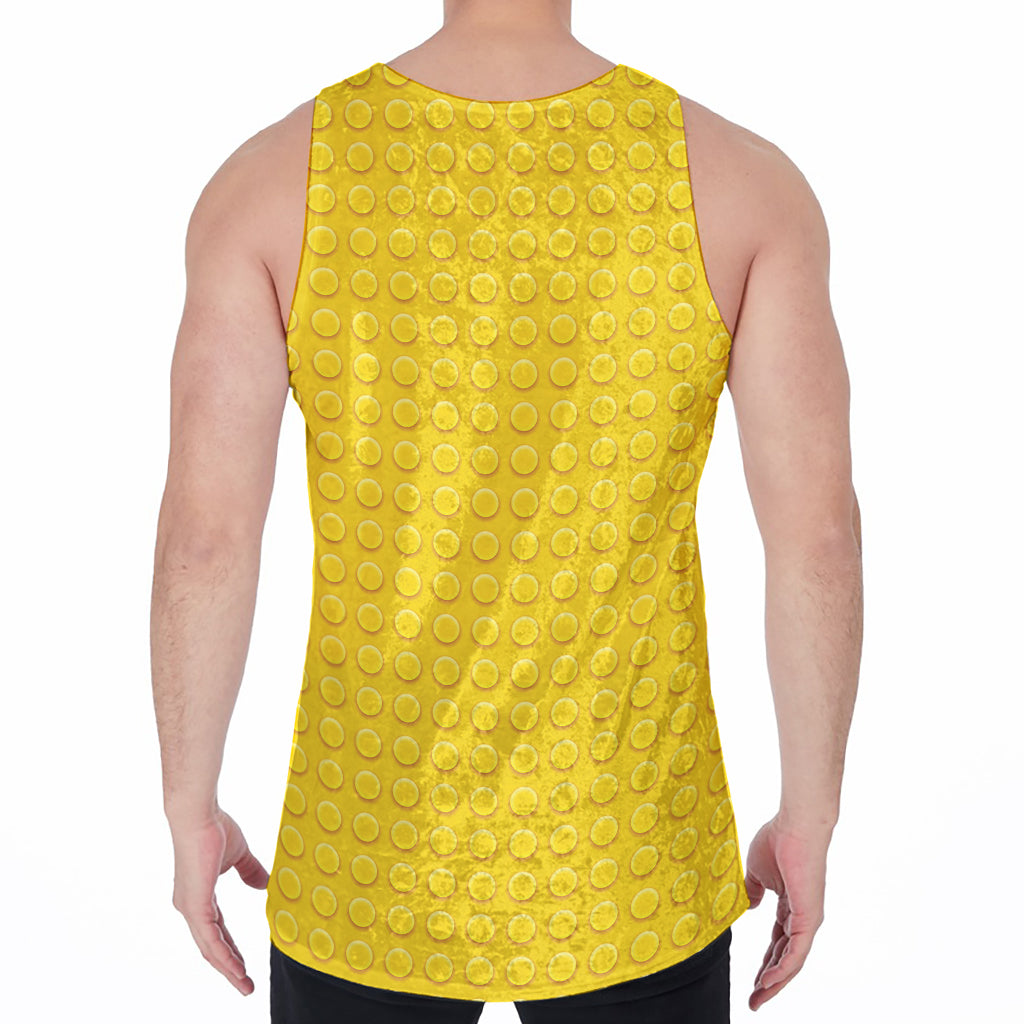 Yellow Plastic Building Blocks Print Men's Velvet Tank Top