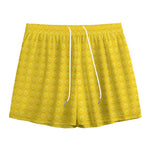 Yellow Plastic Building Blocks Print Mesh Shorts