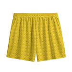 Yellow Plastic Building Blocks Print Mesh Shorts