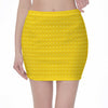 Yellow Plastic Building Blocks Print Pencil Mini Skirt