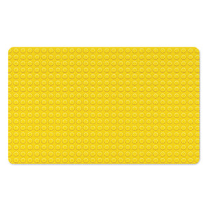 Yellow Plastic Building Blocks Print Polyester Doormat