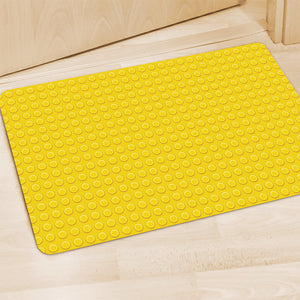 Yellow Plastic Building Blocks Print Polyester Doormat