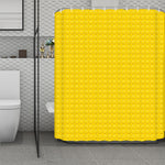 Yellow Plastic Building Blocks Print Polyester Shower Curtain