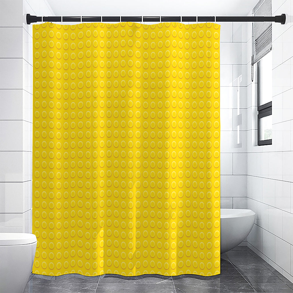 Yellow Plastic Building Blocks Print Premium Shower Curtain