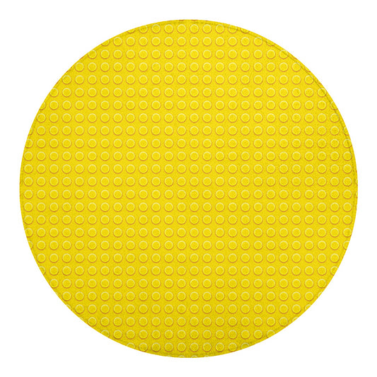 Yellow Plastic Building Blocks Print Round Blanket