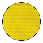 Yellow Plastic Building Blocks Print Round Floor Mat