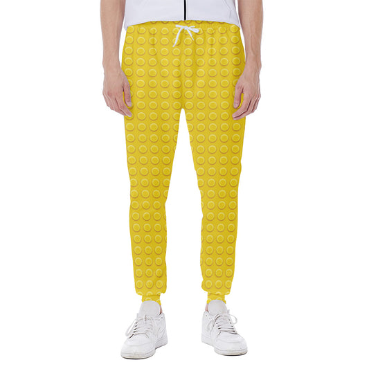 Yellow Plastic Building Blocks Print Scuba Joggers