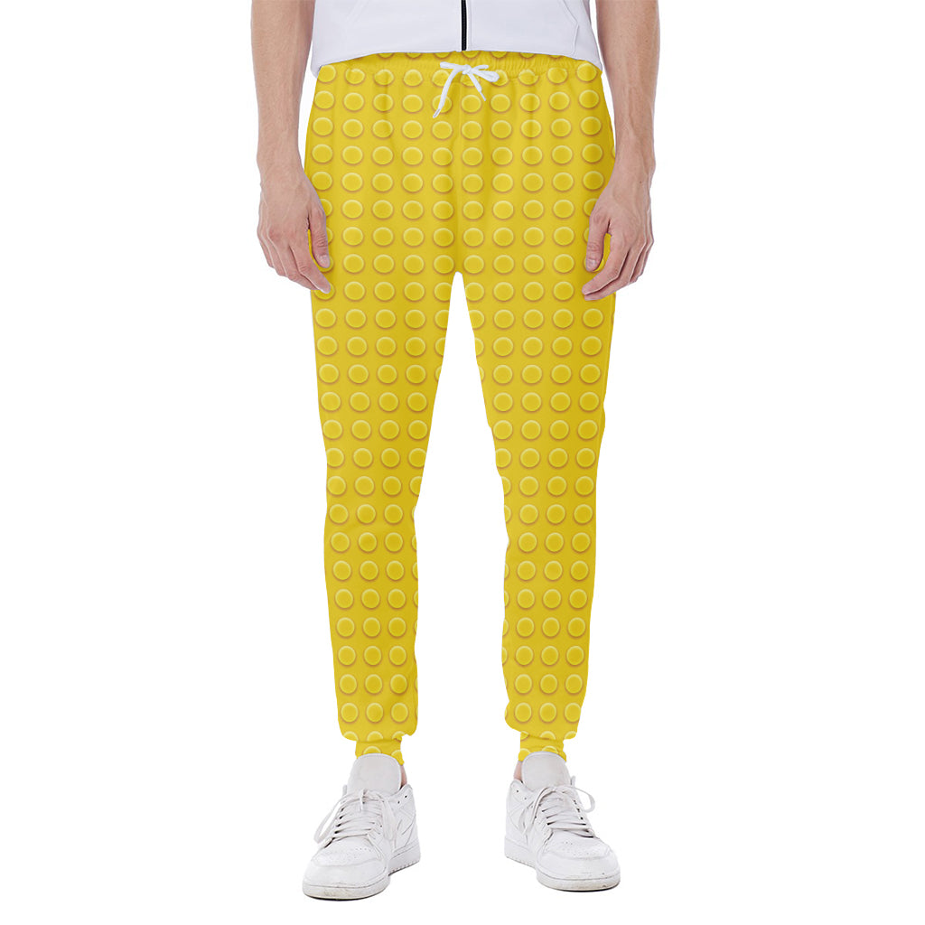 Yellow Plastic Building Blocks Print Scuba Joggers