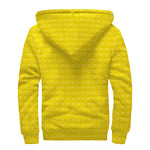 Yellow Plastic Building Blocks Print Sherpa Lined Zip Up Hoodie