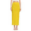 Yellow Plastic Building Blocks Print Side Slit Maxi Skirt