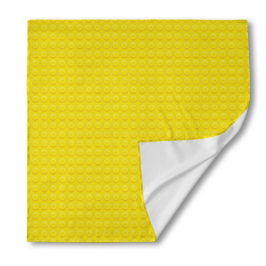 Yellow Plastic Building Blocks Print Silk Bandana