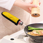 Yellow Plastic Building Blocks Print Skillet Handle Cover