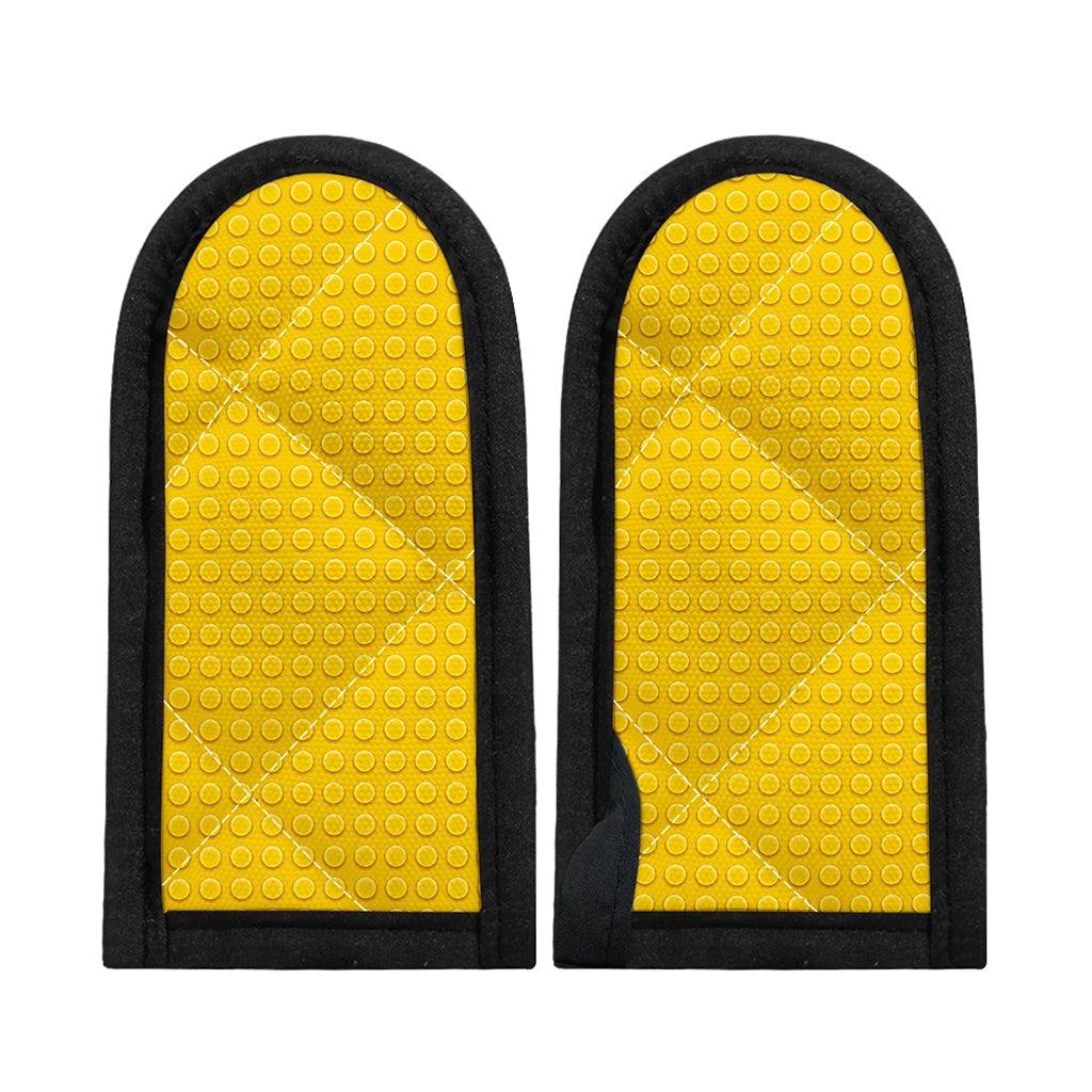 Yellow Plastic Building Blocks Print Skillet Handle Cover