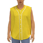 Yellow Plastic Building Blocks Print Sleeveless Baseball Jersey