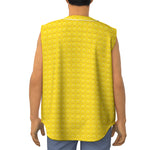 Yellow Plastic Building Blocks Print Sleeveless Baseball Jersey