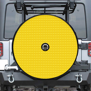 Yellow Plastic Building Blocks Print Tire Cover With Camera Hole