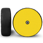 Yellow Plastic Building Blocks Print Tire Cover With Camera Hole