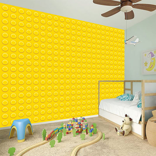 Yellow Plastic Building Blocks Print Wall Sticker