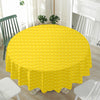 Yellow Plastic Building Blocks Print Waterproof Round Tablecloth