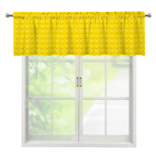 Yellow Plastic Building Blocks Print Window Valance