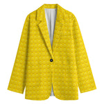 Yellow Plastic Building Blocks Print Women's Blazer