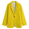 Yellow Plastic Building Blocks Print Women's Blazer