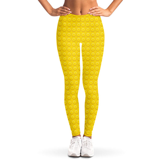 Yellow Plastic Building Blocks Print Women's Leggings
