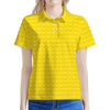 Yellow Plastic Building Blocks Print Women's Polo Shirt