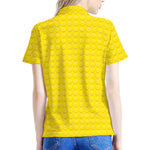 Yellow Plastic Building Blocks Print Women's Polo Shirt