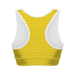 Yellow Plastic Building Blocks Print Women's Sports Bra