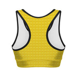 Yellow Plastic Building Blocks Print Women's Sports Bra