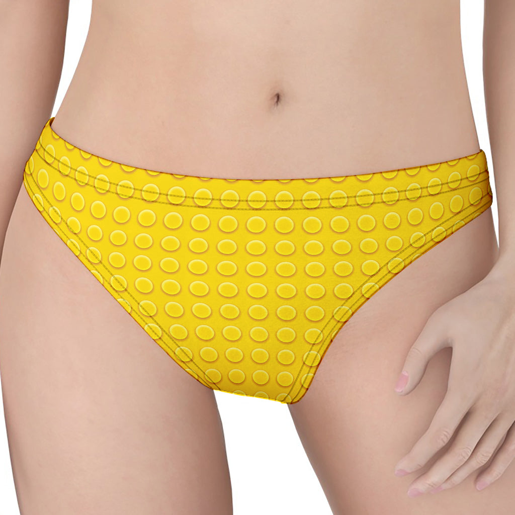 Yellow Plastic Building Blocks Print Women's Thong